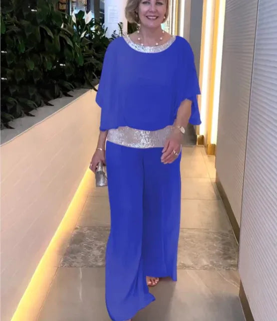 Elegant Two-Piece Set with Wide Pants