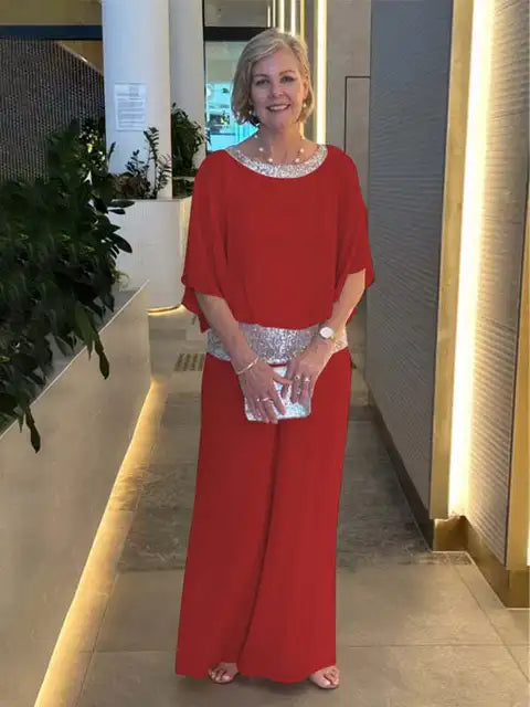 Elegant Two-Piece Set with Wide Pants