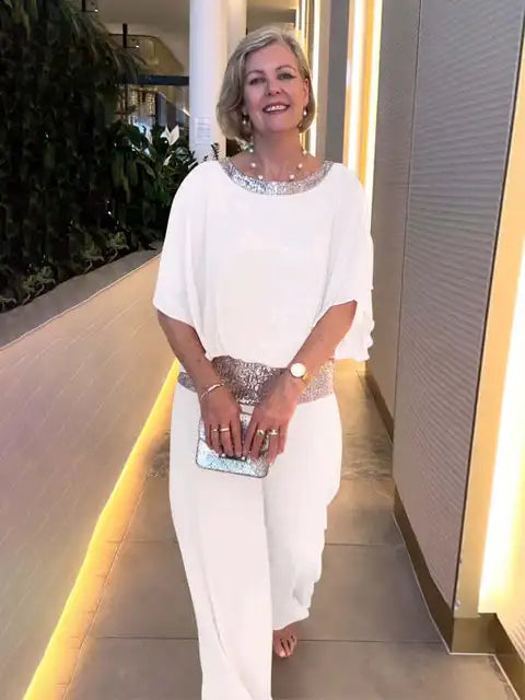 Elegant Two-Piece Set with Wide Pants