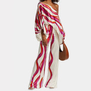 Elegant off-shoulder party jumpsuit with wide legs for women