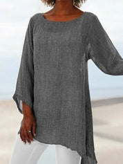 Linen Airy Tunic with Wide Sleeves for Women