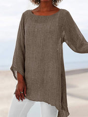 Linen Airy Tunic with Wide Sleeves for Women