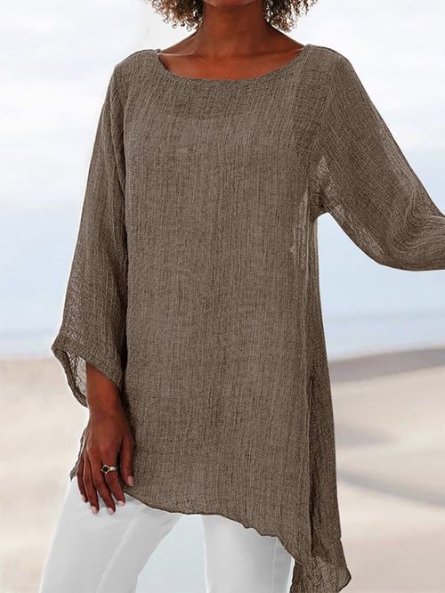 Linen Airy Tunic with Wide Sleeves for Women