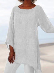 Linen Airy Tunic with Wide Sleeves for Women