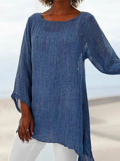Linen Airy Tunic with Wide Sleeves for Women