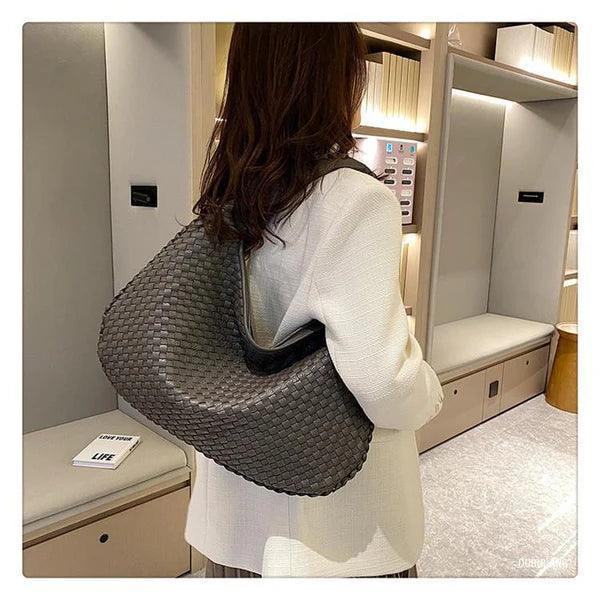 Braided Vegan Leather Handbag