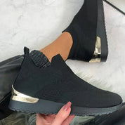 Aimee - Slip-On Sneakers with Gold Accents
