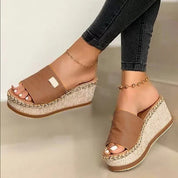Wedge Heel Sandals For Women With Platform Sole And Open Toe