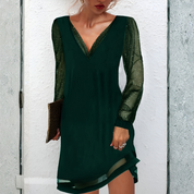 Party Dress With V Neck And Glitter Sleeves For Women