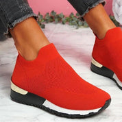 Aimee - Slip-On Sneakers with Gold Accents