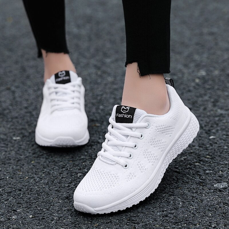 Sporty Sneakers With Breathable Mesh For Women