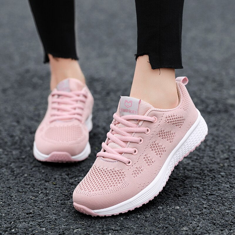 Sporty Sneakers With Breathable Mesh For Women