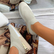Aimee - Slip-On Sneakers with Gold Accents