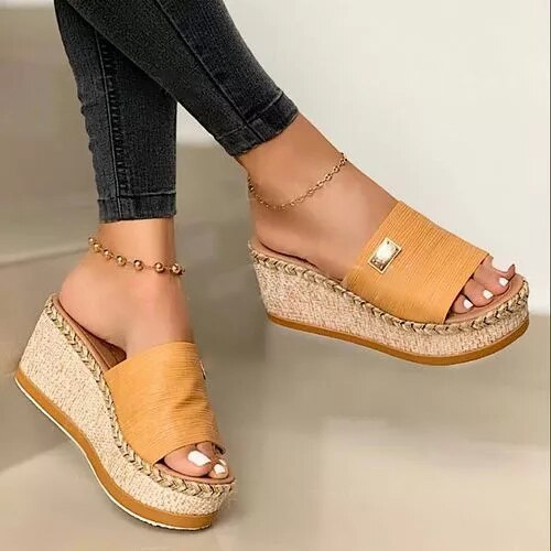 Wedge Heel Sandals For Women With Platform Sole And Open Toe