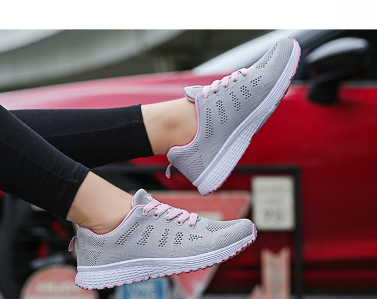 Sporty Sneakers With Breathable Mesh And Laces For Women