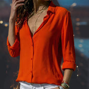 Blouse with Long Sleeves and Collar for Women