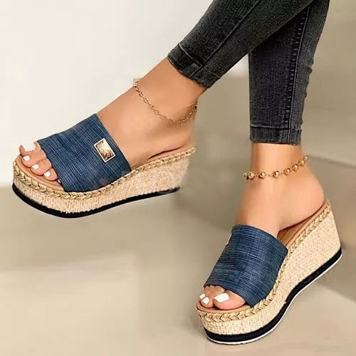 Wedge Heel Sandals For Women With Platform Sole And Open Toe