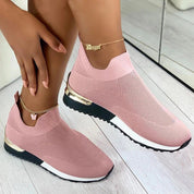 Aimee - Slip-On Sneakers with Gold Accents