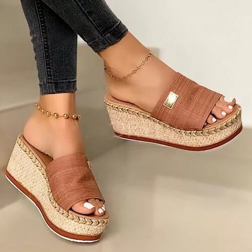 Wedge Heel Sandals For Women With Platform Sole And Open Toe