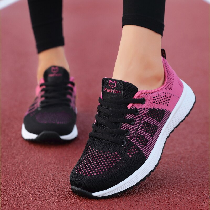 Sporty Sneakers With Breathable Mesh For Women
