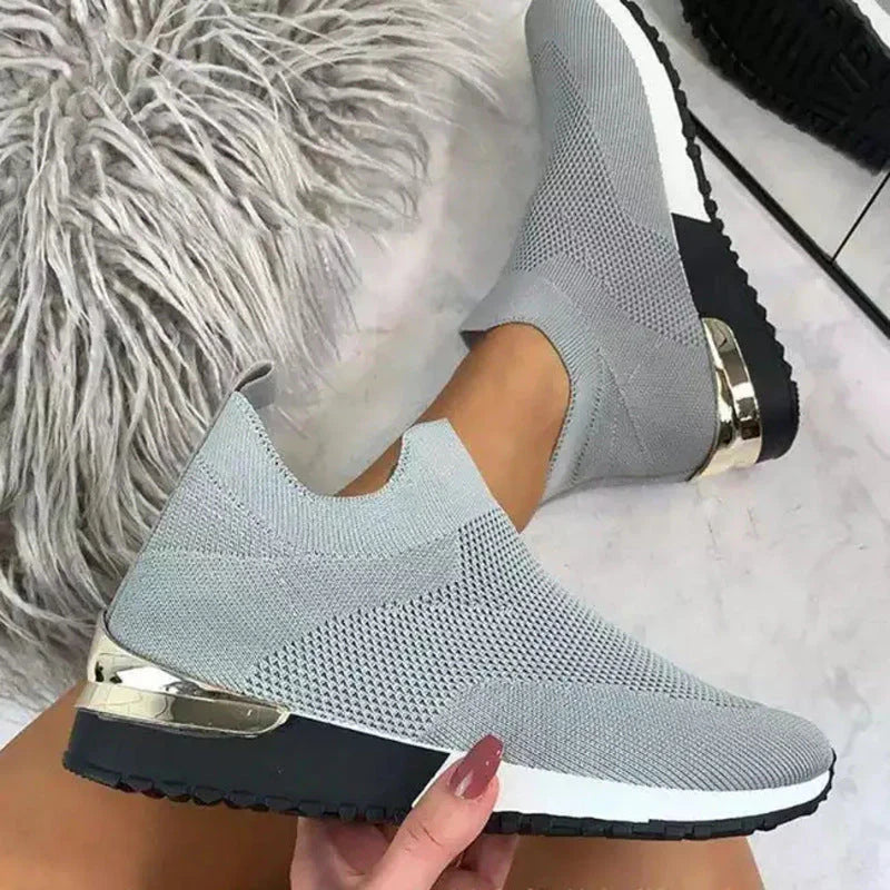Aimee - Slip-On Sneakers with Gold Accents