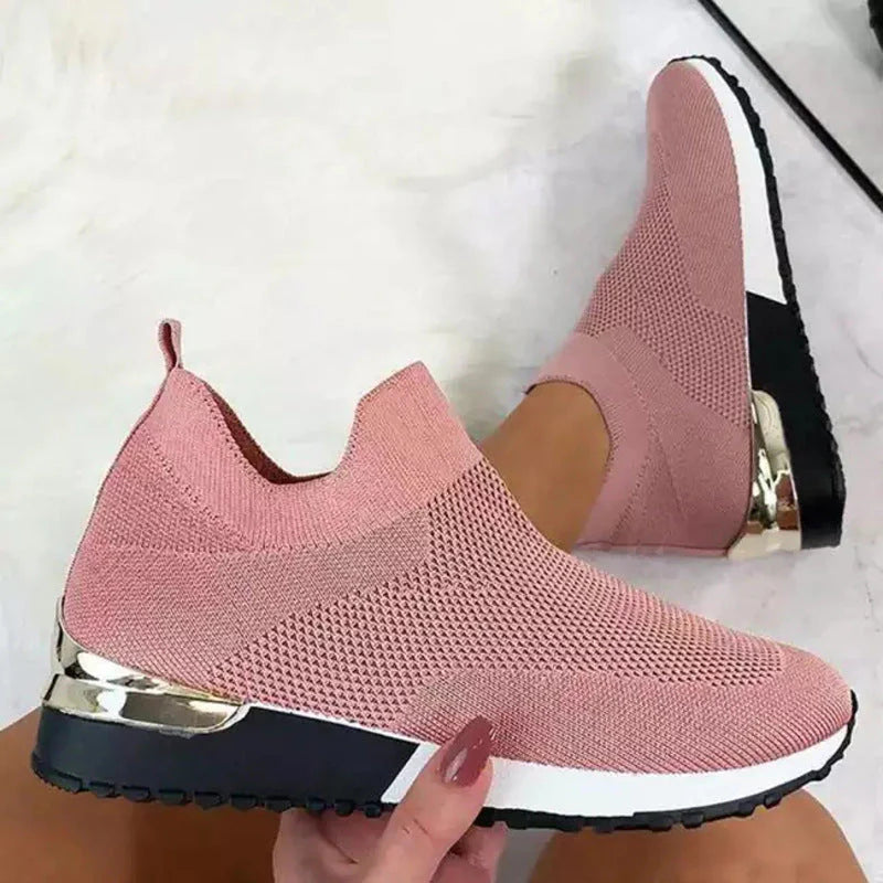 Aimee - Slip-On Sneakers with Gold Accents