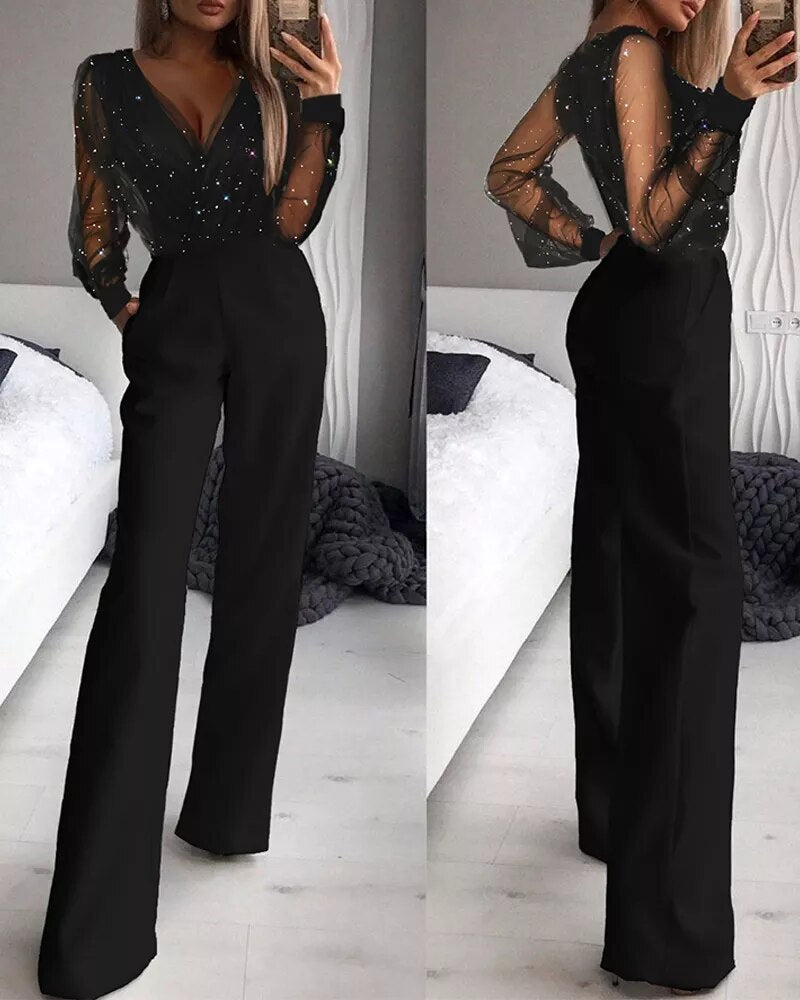 Marwa - Elegant jumpsuit with glitter top