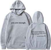 Casual Unisex Hoodie With Statement Print And Long Sleeves