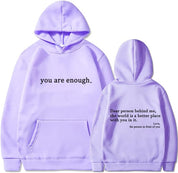 Casual Unisex Hoodie With Statement Print And Long Sleeves