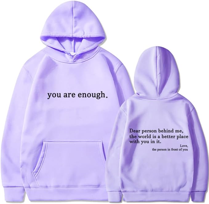 Casual Unisex Hoodie With Statement Print And Long Sleeves