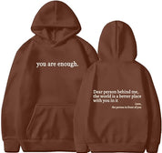 Casual Unisex Hoodie With Statement Print And Long Sleeves