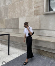 Zoë - Elegant Long Satin Maxi Skirt