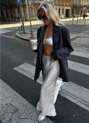 Zoë - Elegant Long Satin Maxi Skirt