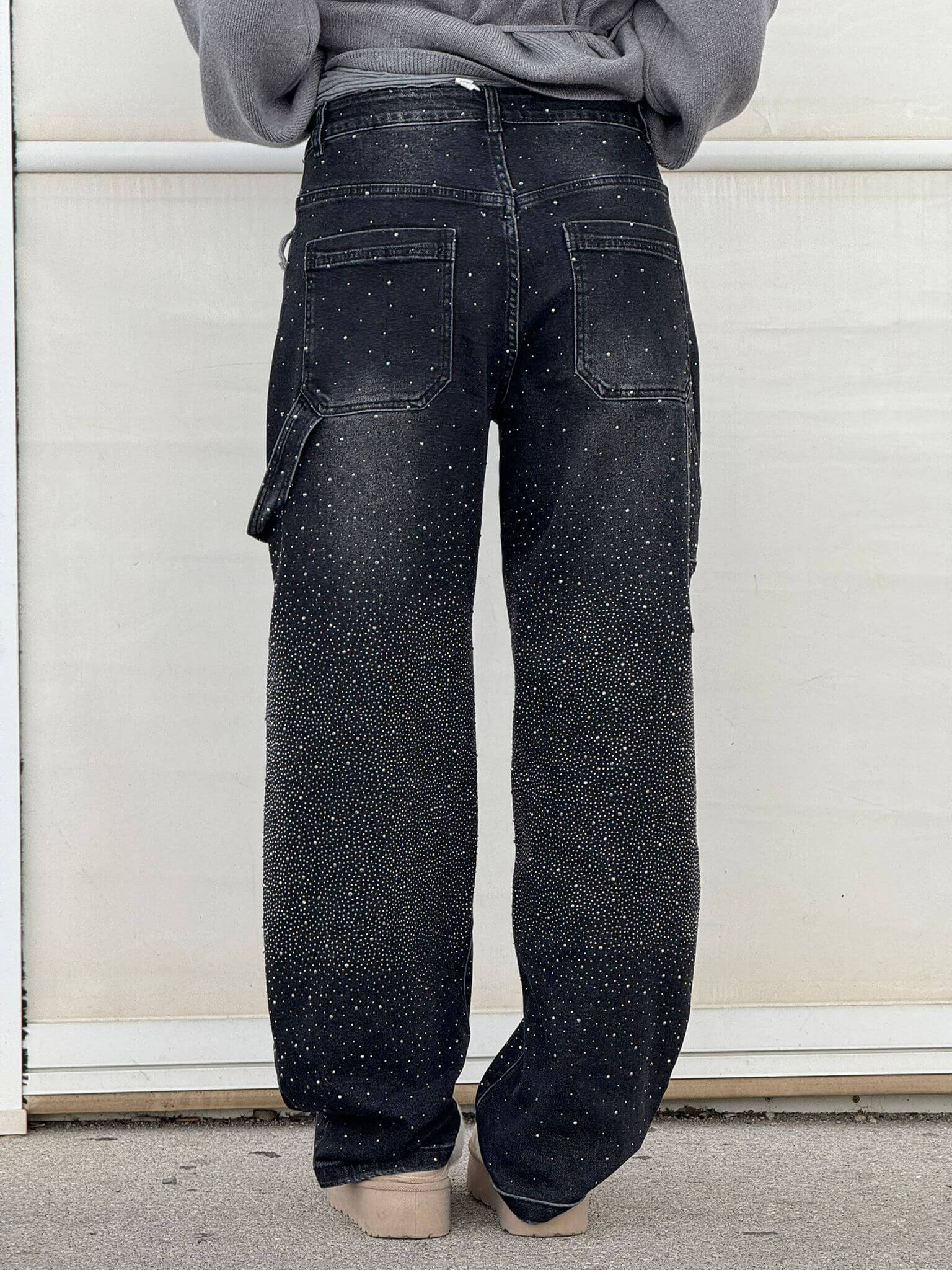 Trendy Shiny Women's Jeans with Wide Legs