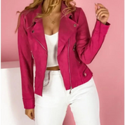 Ilana - Colored Suede Biker Jacket
