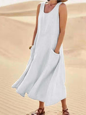 Josephine Dress | Sleeveless Cotton Linen Summer Dress