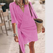 Katherine Dress | Knotted Wrap Mini Dress