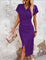 Kiyana Dress | V-Neck Bodycon Midi Dress with Front Split