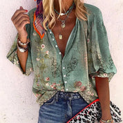 Ayla - Boho Floral Blouse for Women