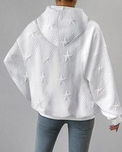 Casual White Knitted Hoodie for Women