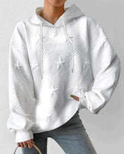 Casual White Knitted Hoodie for Women