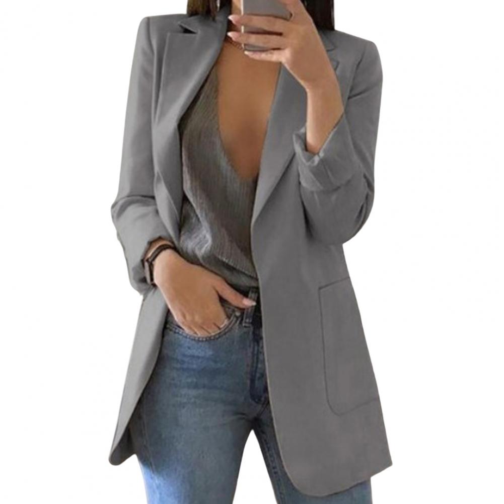 Long Women's Blazer with Classic Lapels