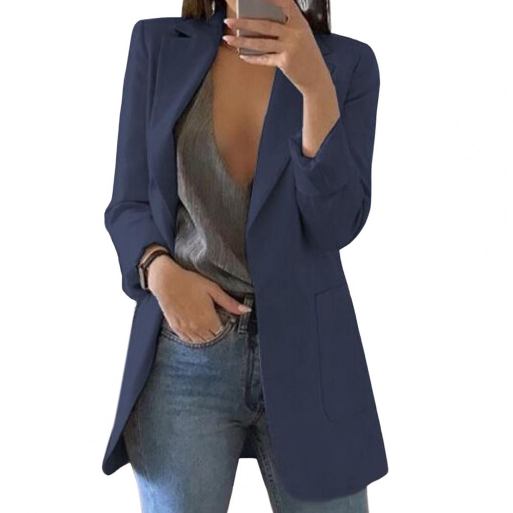 Long Women's Blazer with Classic Lapels