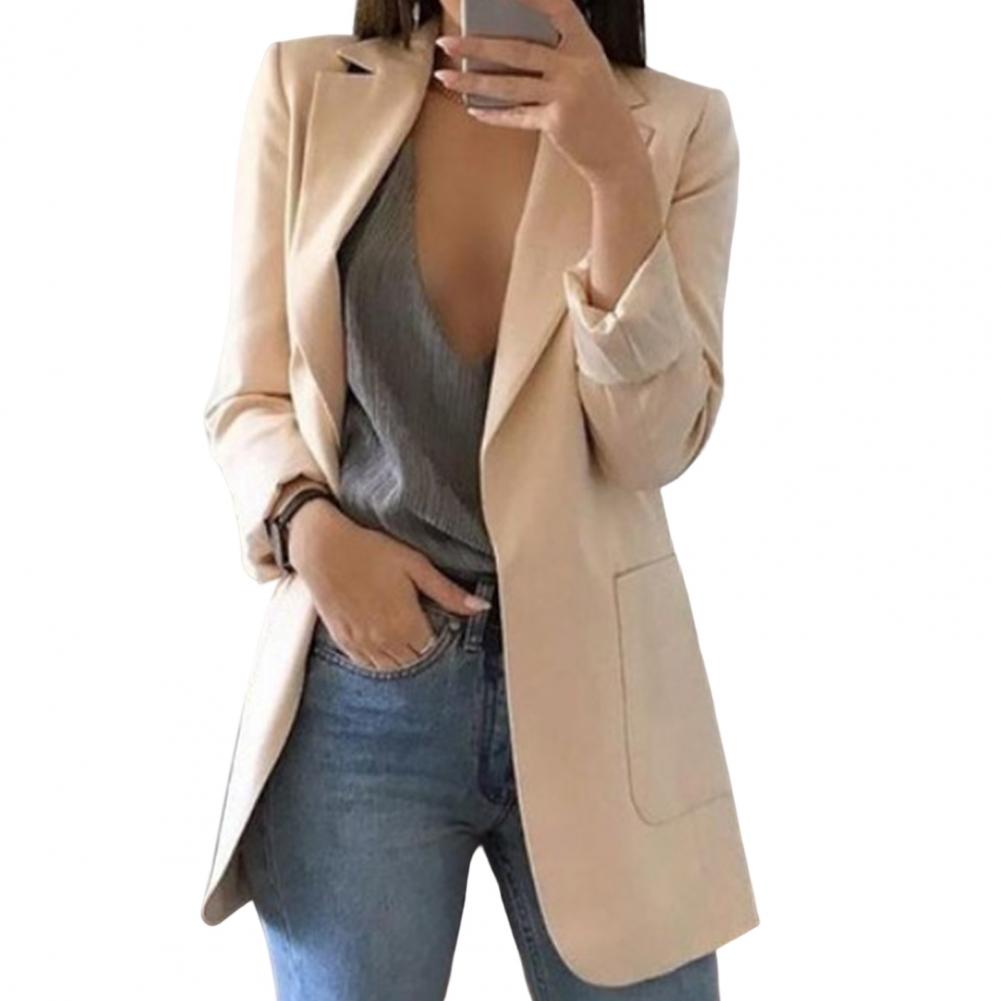 Long Women's Blazer with Classic Lapels