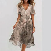 Nika - Midi Women's Floral Dress with Flowy Fit