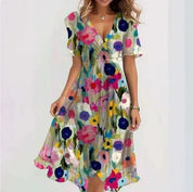 Nika - Midi Women's Floral Dress with Flowy Fit