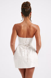 Elegant Strapless Women's Mini Cocktail Dress with Bow