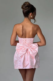 Elegant Strapless Women's Mini Cocktail Dress with Bow