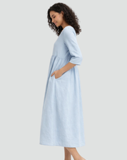 Falling Midi Dress with Half Sleeves and Pockets