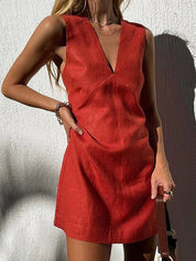 Michaela Dress | Elegant Sleeveless V-Neck Mini Dress